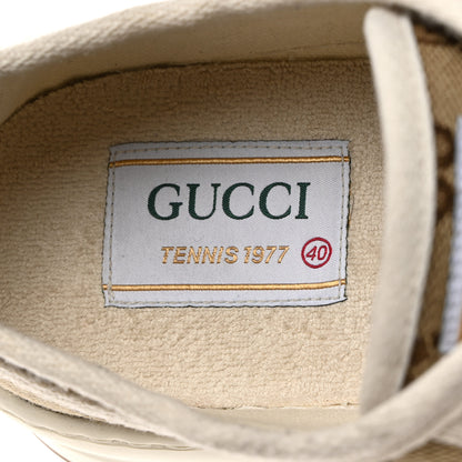 Gucci GG Monogram Womens 1977 Tennis Platform 52mm Sneakers 40 Beige Ebony Mystic White 6 of 10