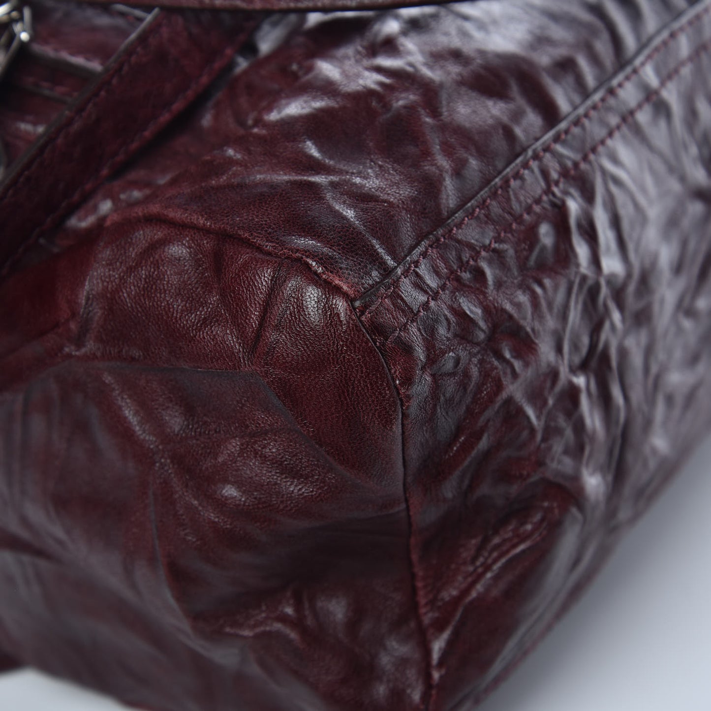Tumbled Sheepskin Small Pandora Oxblood
