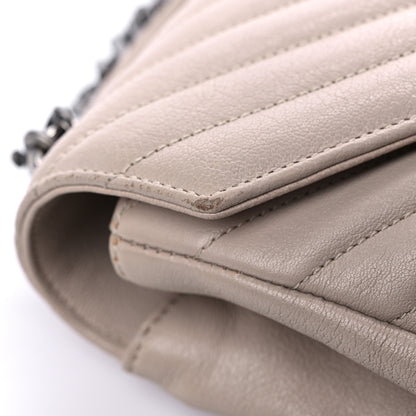 Saint Laurent Sheepskin Matelasse Chevron Monogram Medium College Bag Rose Antic 14 of 17