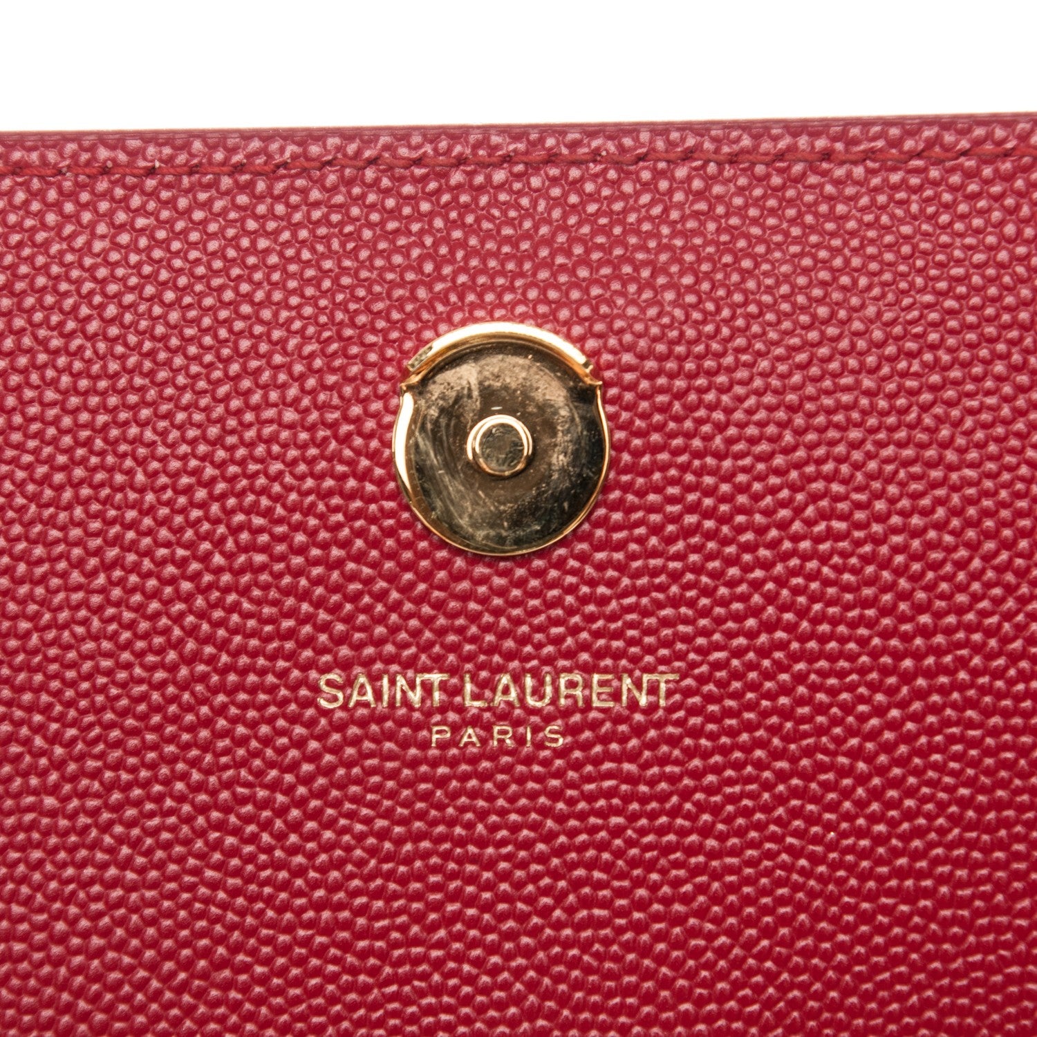 Saint Laurent Grain De Poudre Medium Monogram Kate Satchel Red 6 of 7