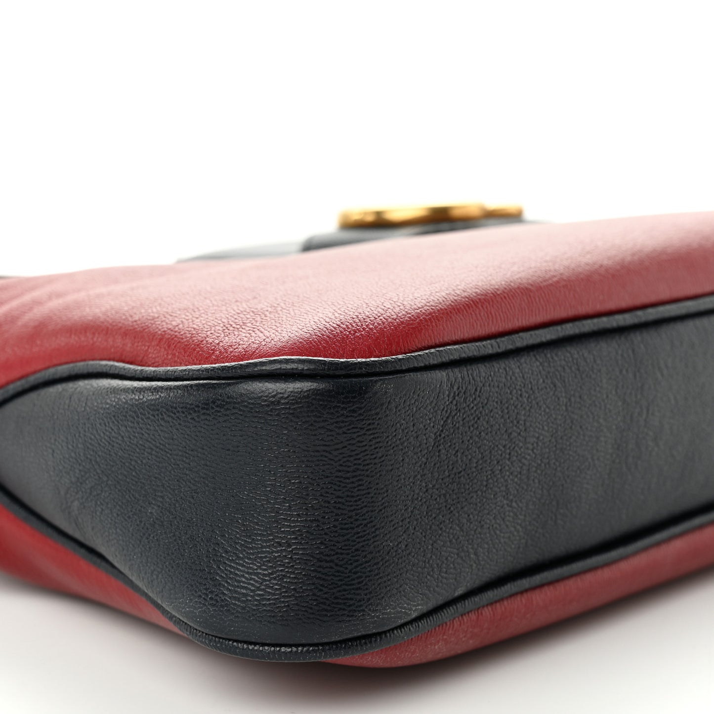 New Sakai Calfskin Lux Tri-Color Medium Dahlia Messenger Shoulder Bag New Cherry Red Sun Oil Blue