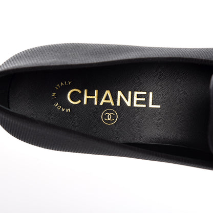 Chanel Stretch Fabric CC Moccasin Loafers 38 Black 7 of 9