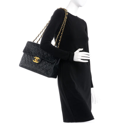 Chanel Lambskin Quilted XL Jumbo Single Flap Black 3 of 11