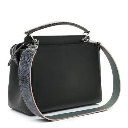 Fendi Vitello Baltico Dolce Elaphe DotCom Satchel Grey 4 of 13