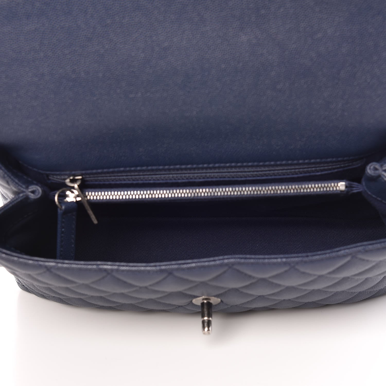 Chanel Caviar Quilted Small Coco Handle Flap Navy 7 of 9