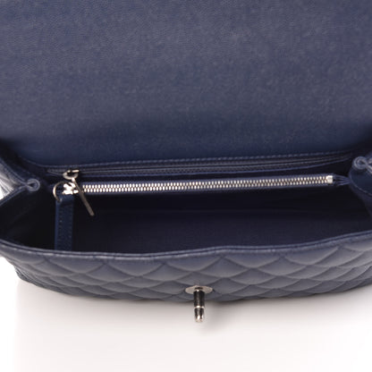 Chanel Caviar Quilted Small Coco Handle Flap Navy 7 of 9