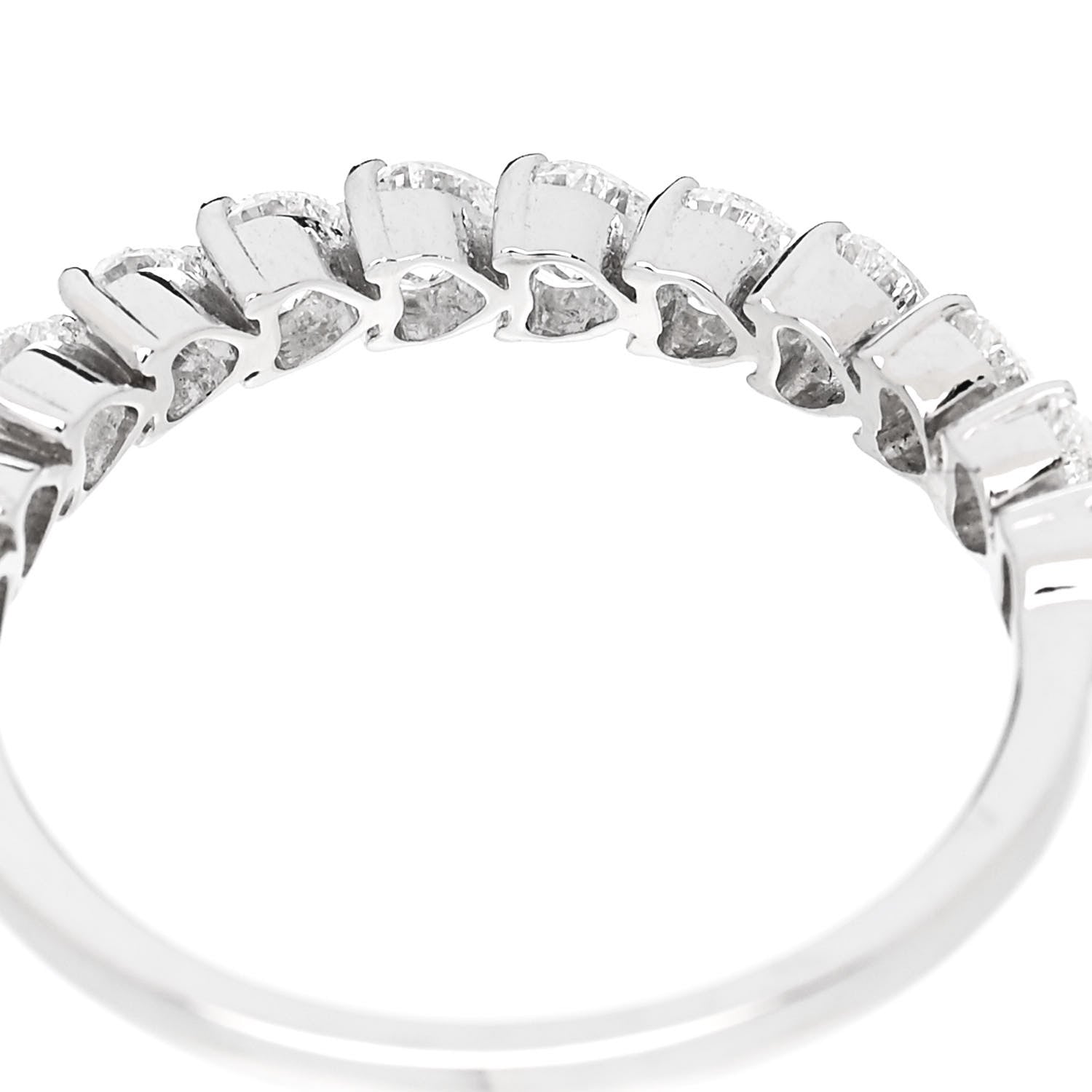 Parker & West by FASHIONPHILE 18K White Gold Diamond 1.00ct Heart Cut Half Eternity Band Ring 53 6.25 8 of 10