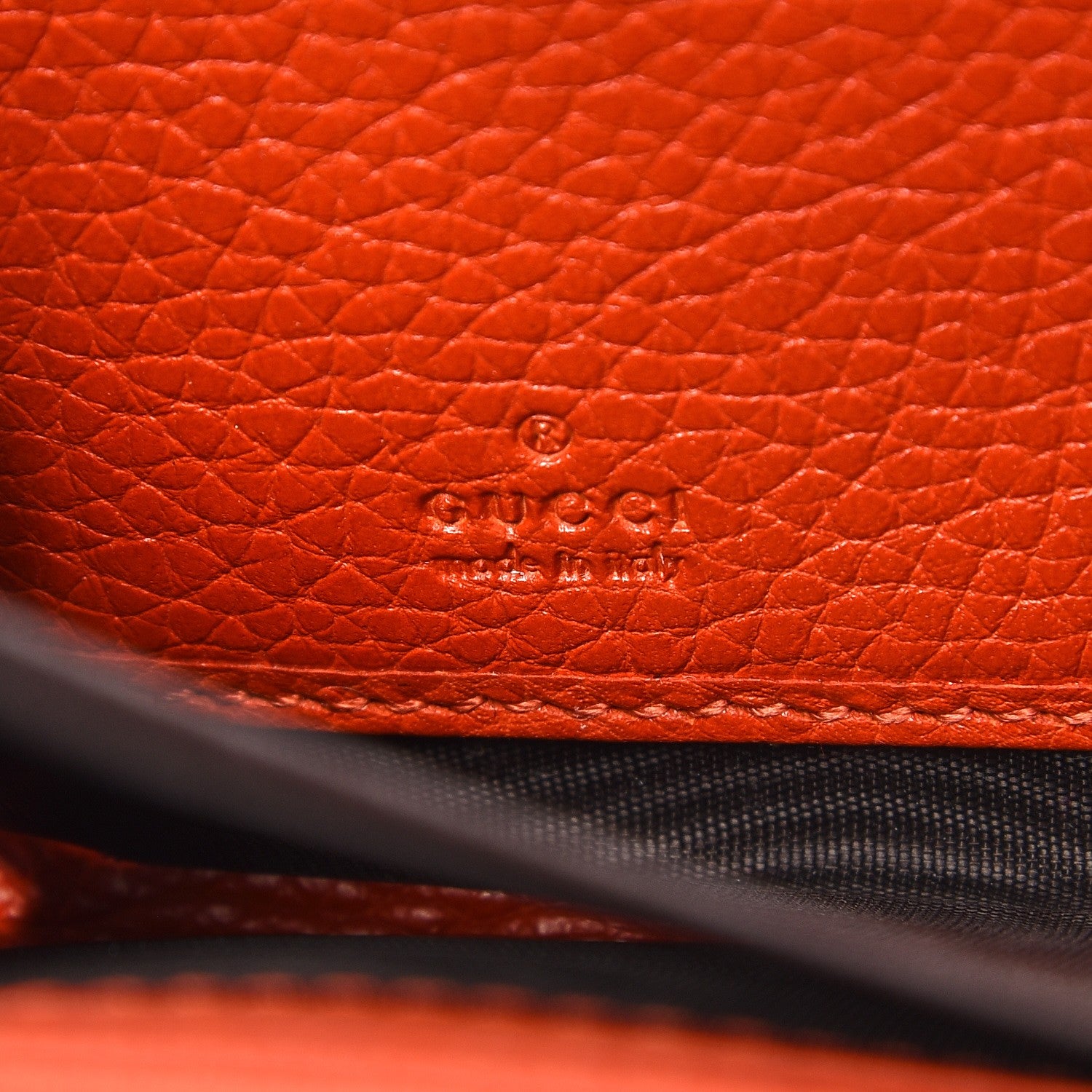 Gucci Pebbled Calfskin Bamboo Tassel Zip Around Wallet Pink Orange 6 of 11