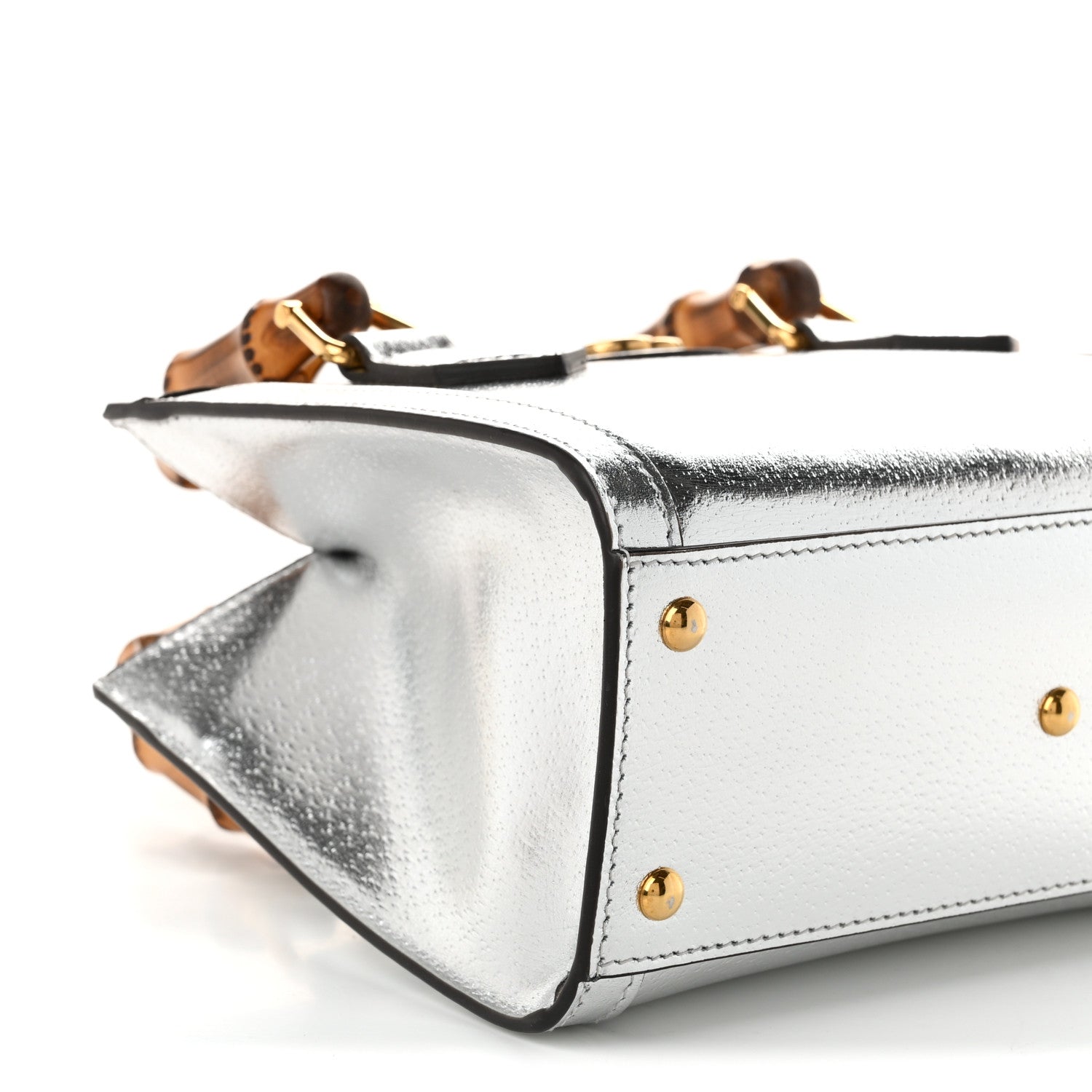 Gucci Textured Calfskin Mini Diana Tote Bag Silver Sugar Pink 9 of 10