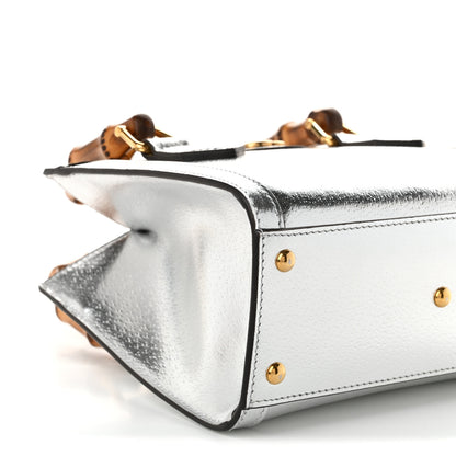 Gucci Textured Calfskin Mini Diana Tote Bag Silver Sugar Pink 9 of 10