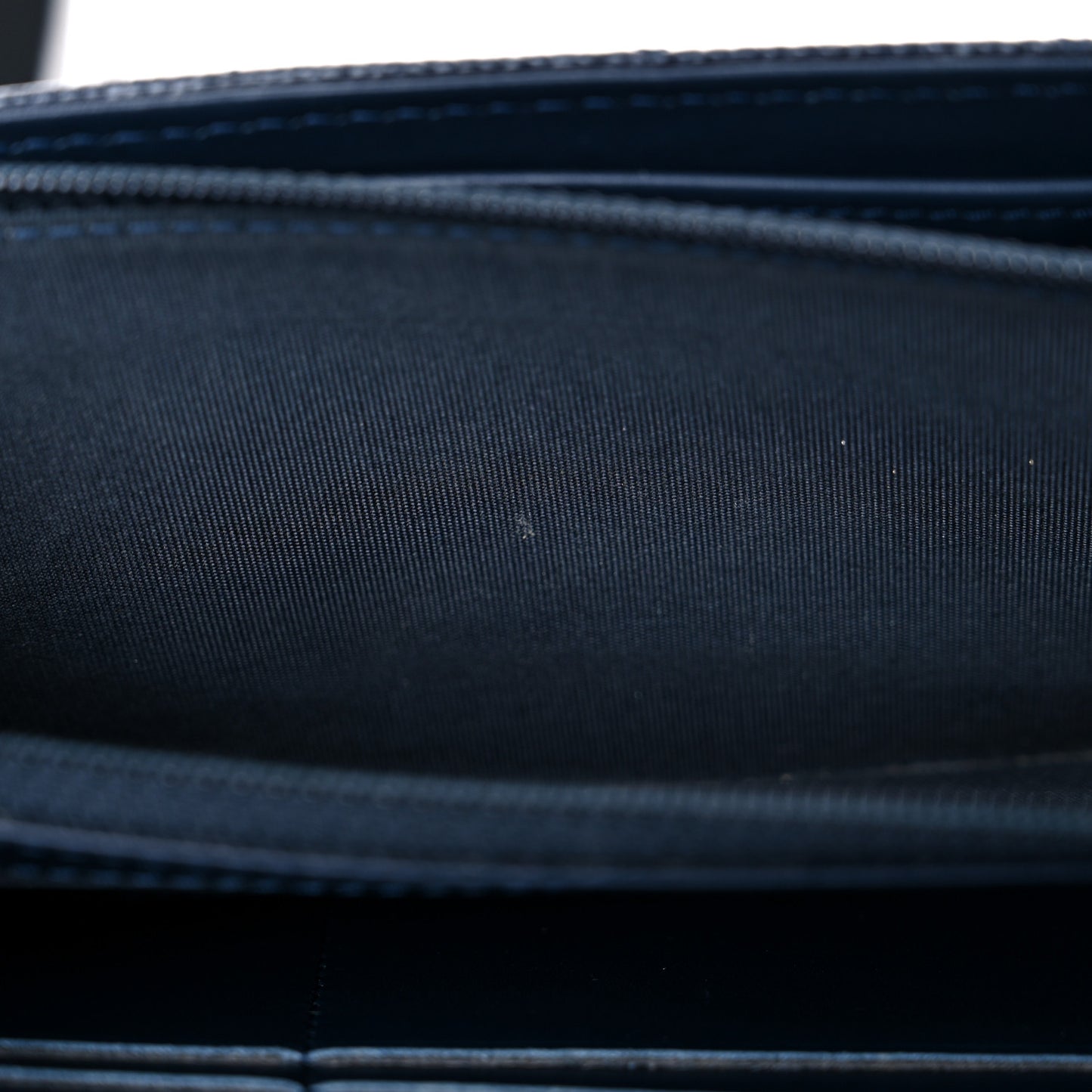Caviar Quilted Large Boy Gusset Flap Wallet Blue