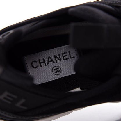 Chanel Velvet Calfskin Mixed Fibers CC Sneakers 38 Black 8 of 11