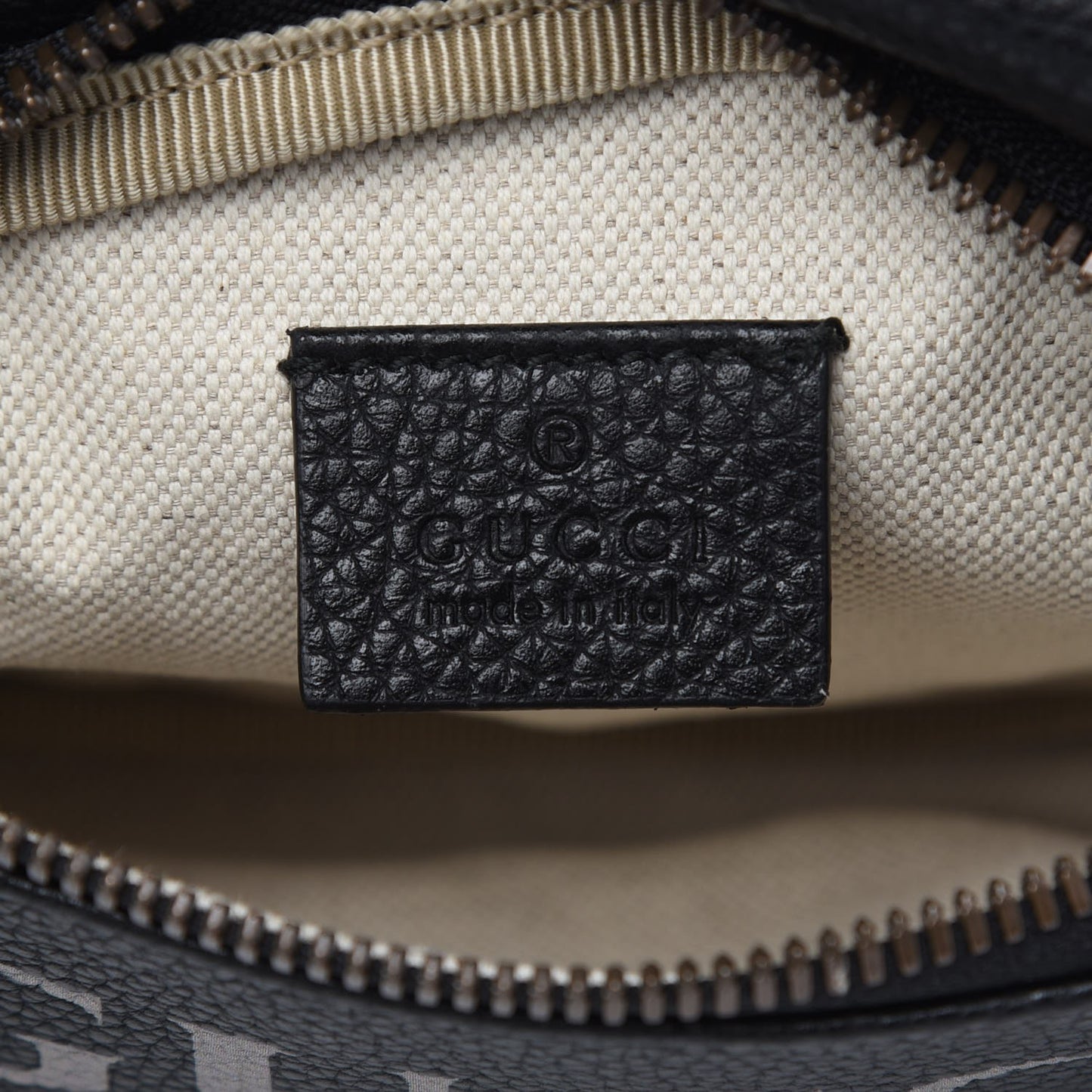 Grained Calfskin Small Logo Belt Bag Black