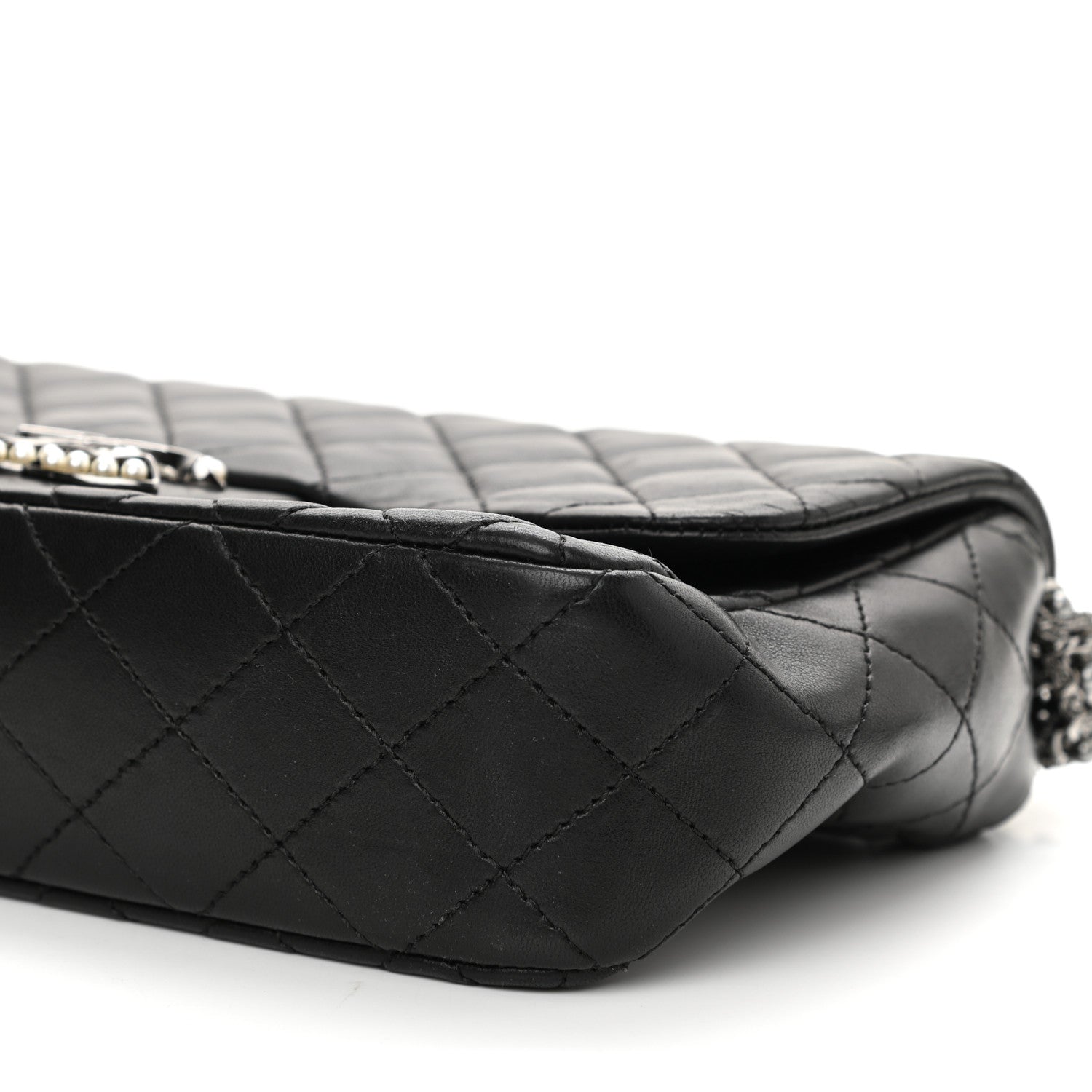 Chanel Lambskin Quilted Medium Westminster Pearl Flap Black 10 of 11