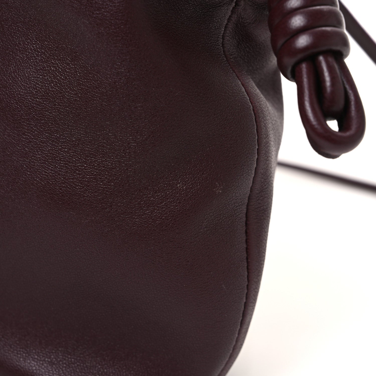 Loewe Mellow Nappa Donut Chain Mini Flamenco Knot Clutch Dark Burgundy 11 of 11