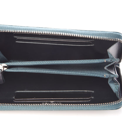 Chanel Iridescent Caviar Quilted Medium Filigree Zip Around Wallet Dark Turquoise 5 of 9