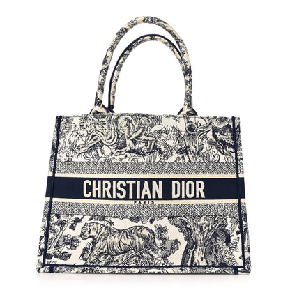 Christian Dior Canvas Embroidered Medium Dioriviera Toile De Jouy Book Tote Blue 1 of 10