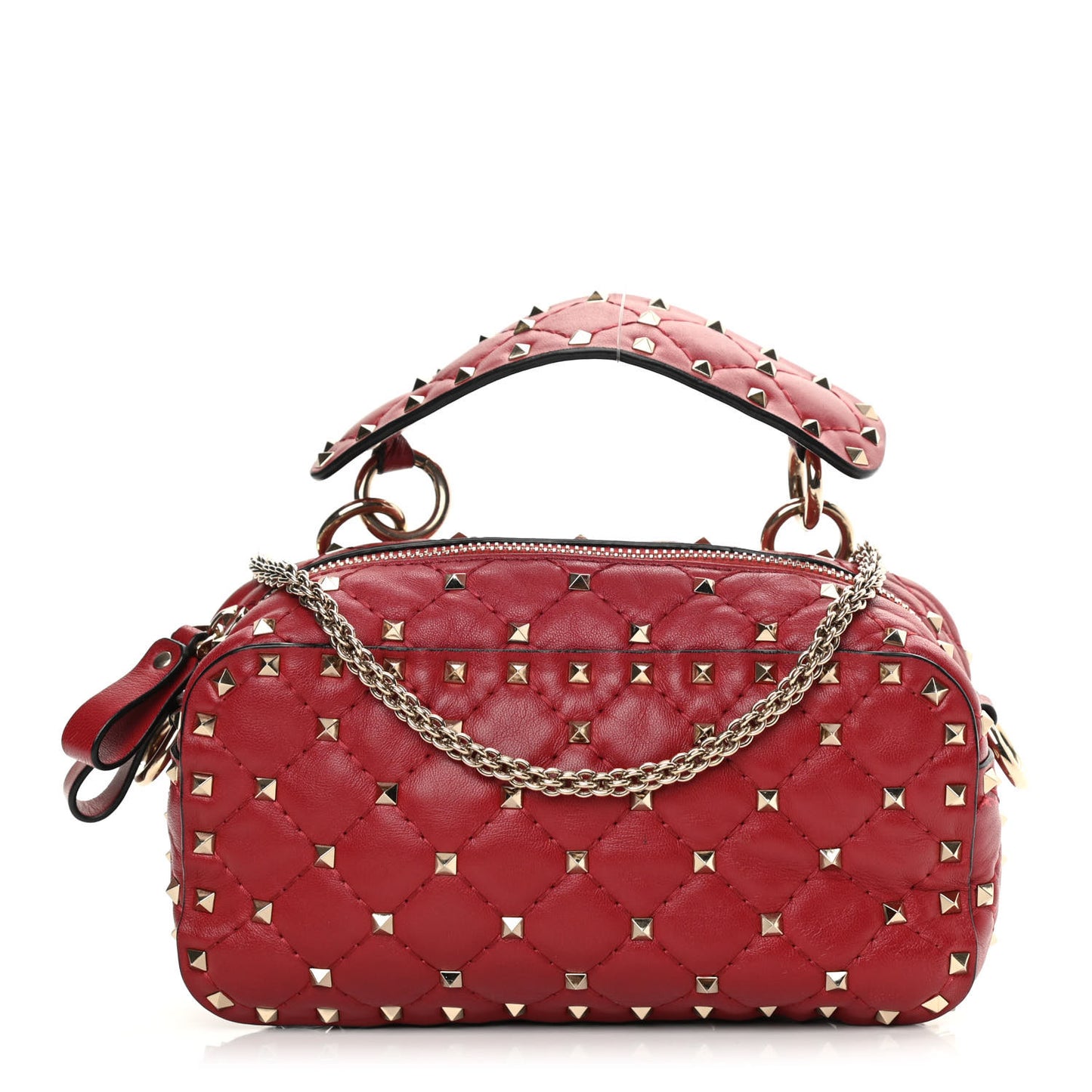 Nappa Rockstud Spike Camera Bag Rosso Valentino