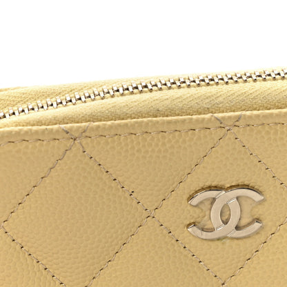 Chanel Caviar Quilted Zip Coin Purse Yellow 11 of 13