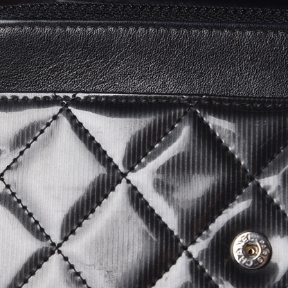Chanel Striated Patent Quilted Wallet on Chain WOC Black 10 of 16