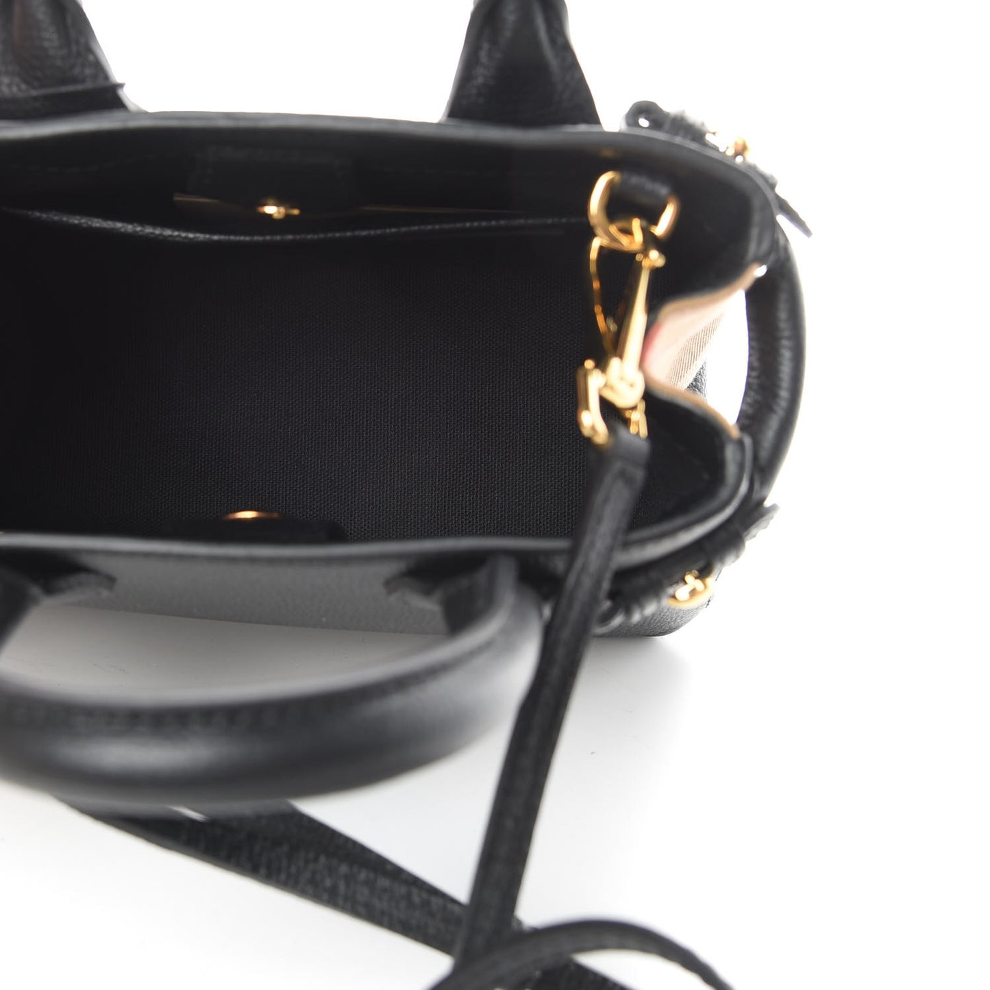 Derby Calfskin House Check Baby Banner Tote Black