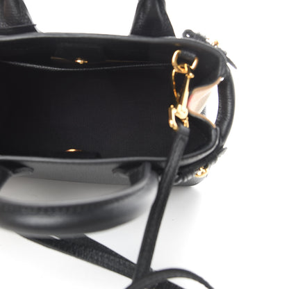 Burberry Derby Calfskin House Check Baby Banner Tote Black 5 of 11