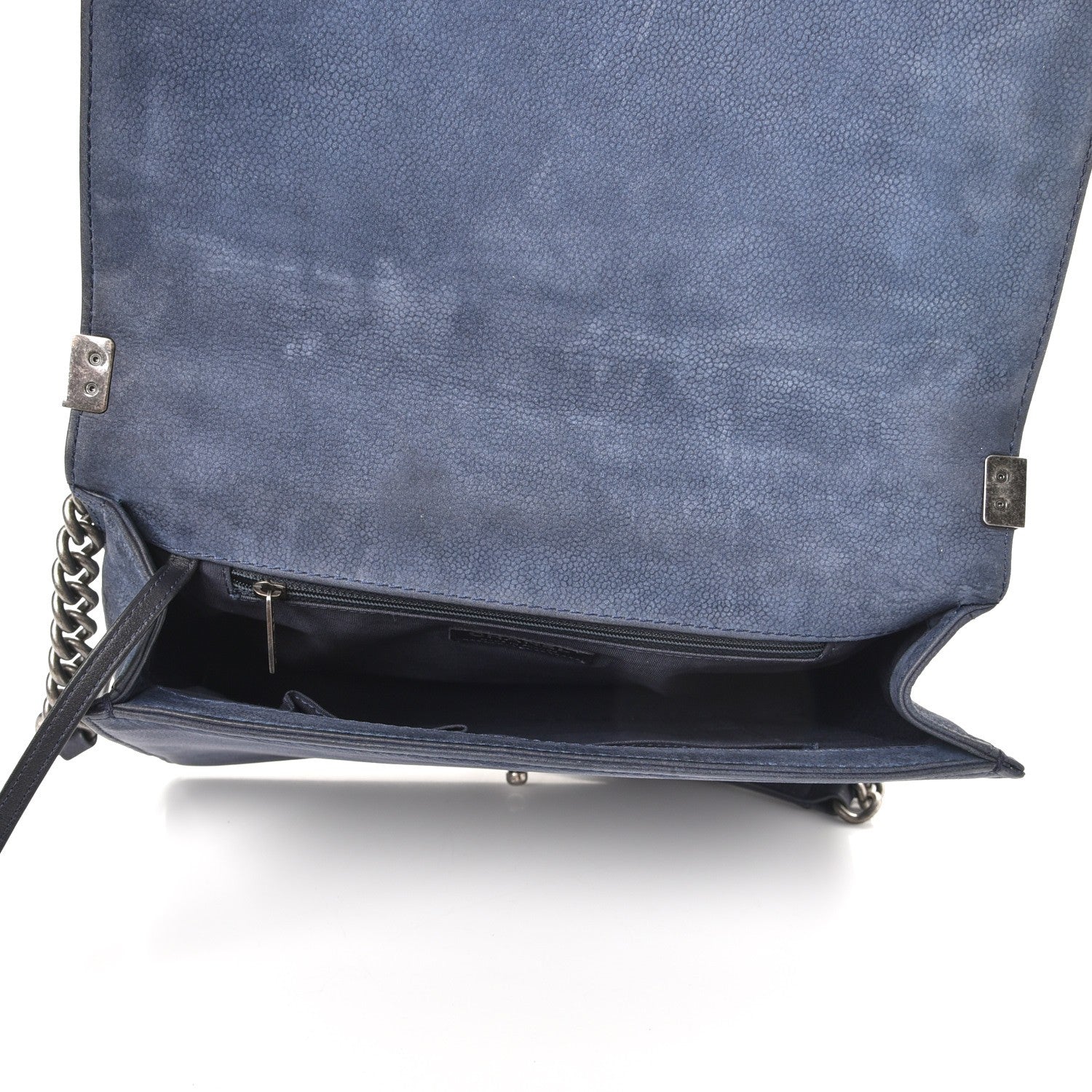Chanel Iridescent Caviar Quilted Large Boy Flap Navy Blue 5 of 10