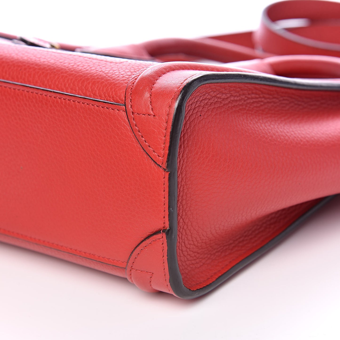 Drummed Calfskin Nano Luggage Coquelicot