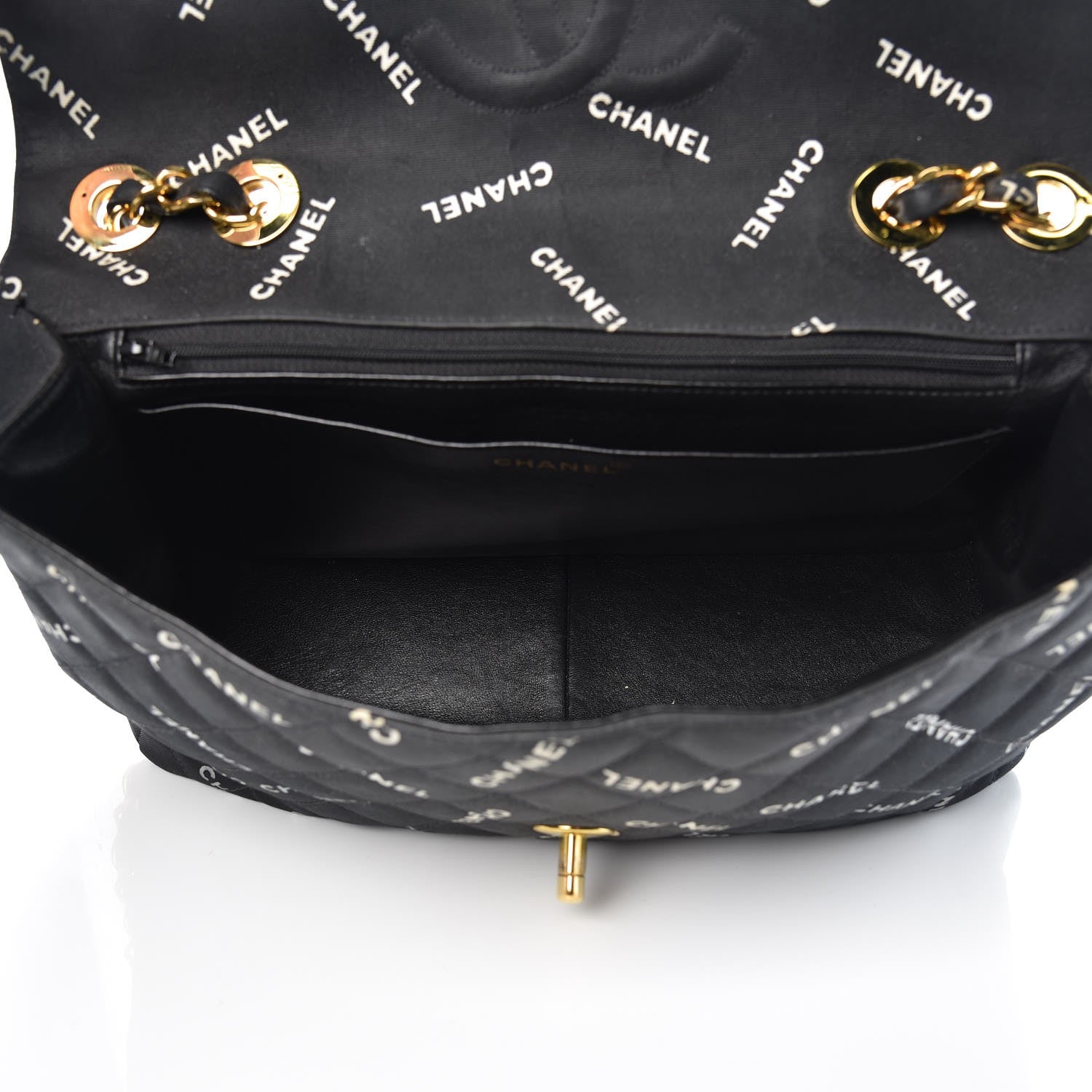 Chanel Canvas Quilted XL Jumbo Single Flap Black 5 of 12