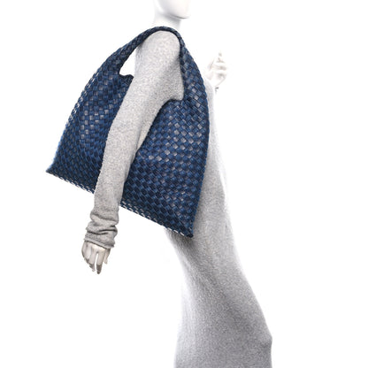 Bottega Veneta Denim Nappa Intrecciato Large Hop Abyss Indigo 2 of 14