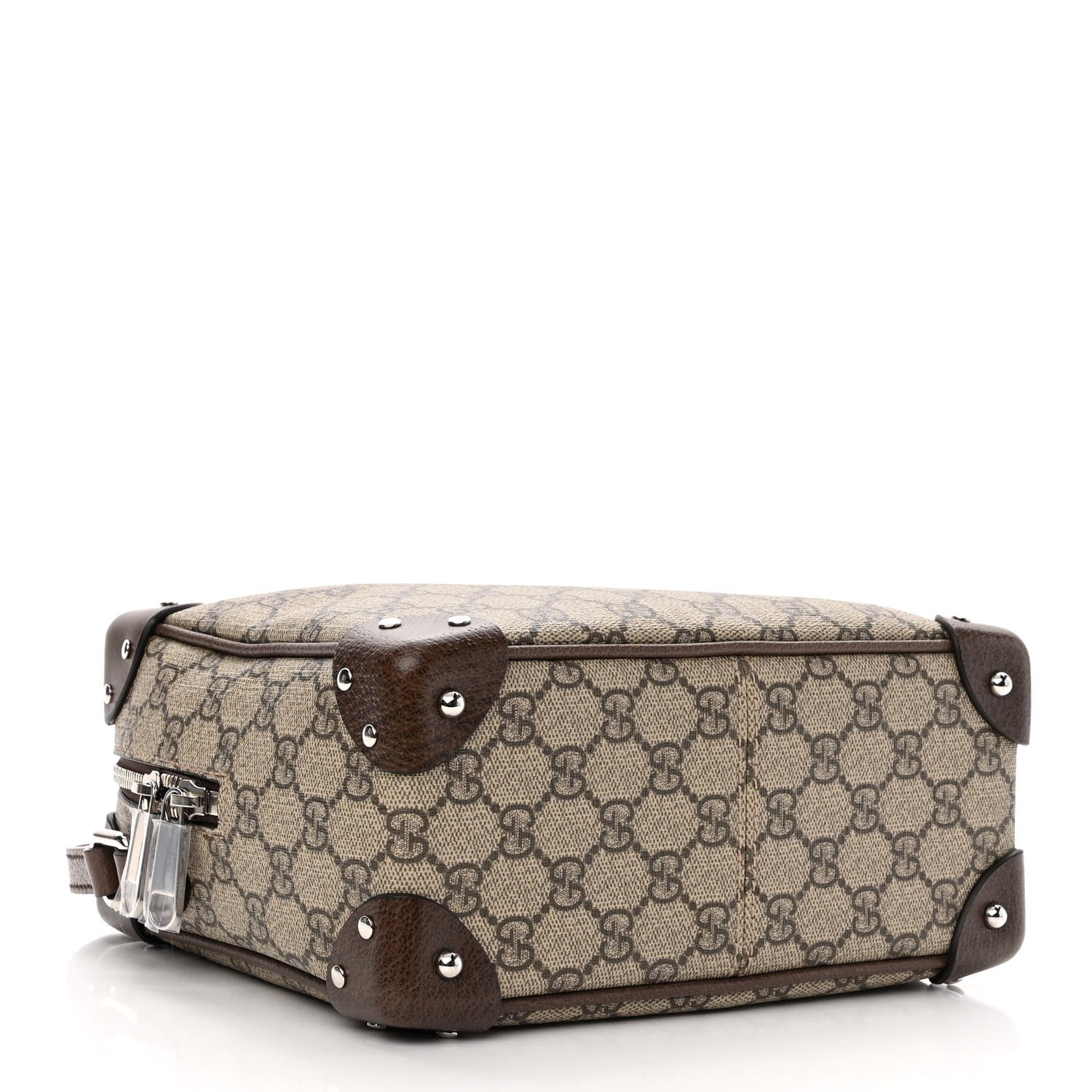 Gucci GG Supreme Monogram Textured Calfskin Square Messenger Bag Beige Ebony New Acero 4 of 10