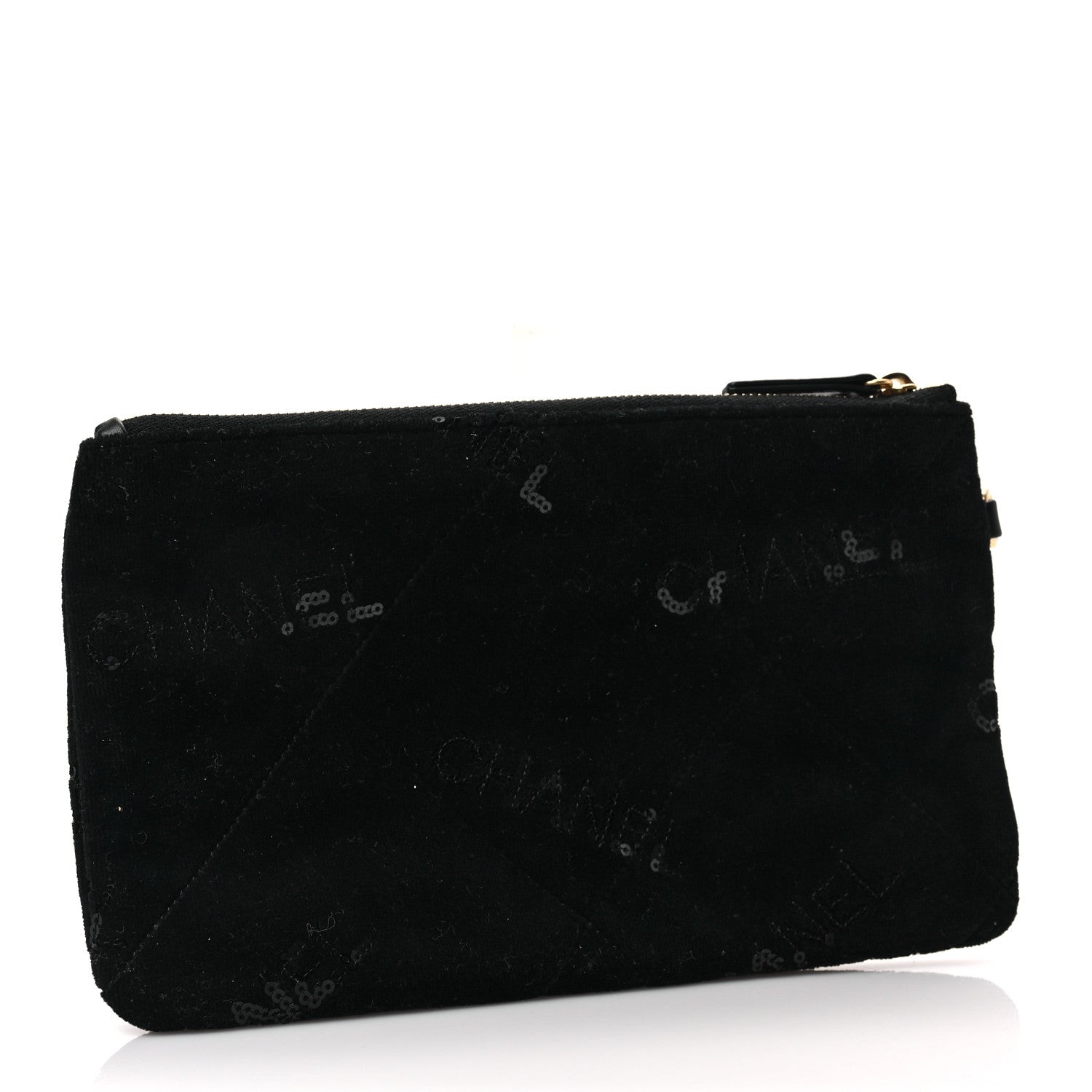 Chanel Velvet Sequin Quilted Chanel 22 Removable Pouch Black 3 of 5