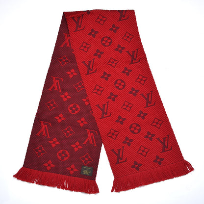 Louis Vuitton Wool Silk Logomania Scarf Rubis 3 of 5