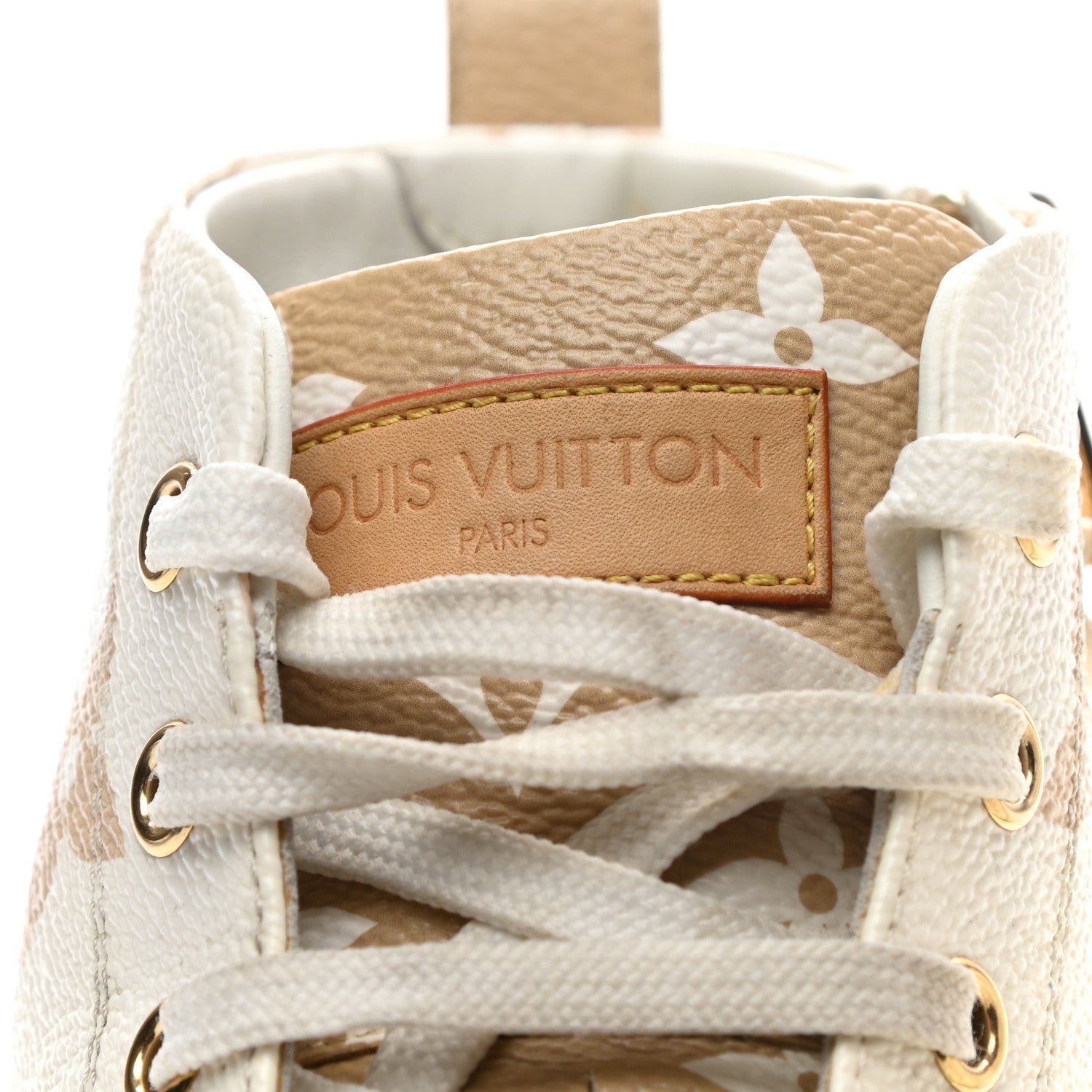 Louis Vuitton Monogram Giant Stellar Sneaker Boots 38 Khaki White Beige 9 of 17
