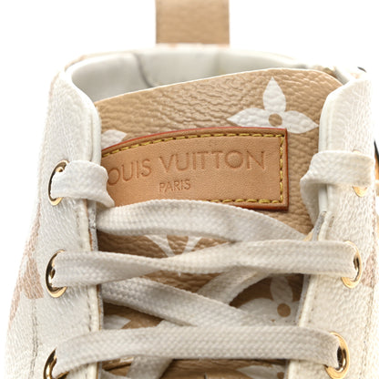 Louis Vuitton Monogram Giant Stellar Sneaker Boots 38 Khaki White Beige 9 of 17