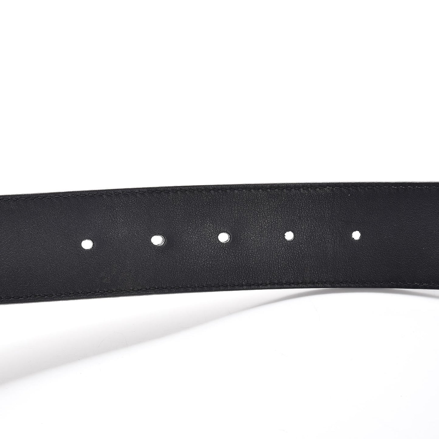 Textured Dollar Calfskin Nickel Double G 40mm Belt 85 34 Black