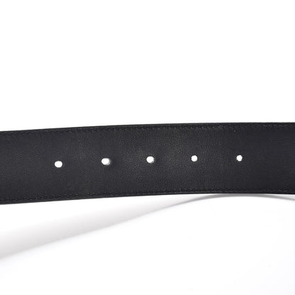 Gucci Textured Dollar Calfskin Nickel Double G 40mm Belt 85 34 Black 6 of 7
