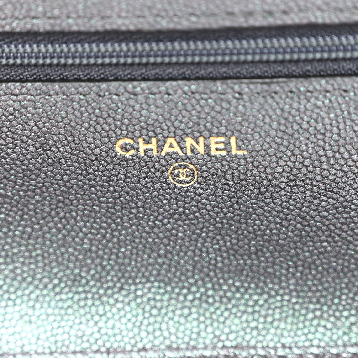 Chanel Iridescent Caviar Quilted Wallet On Chain WOC Green 5 of 10