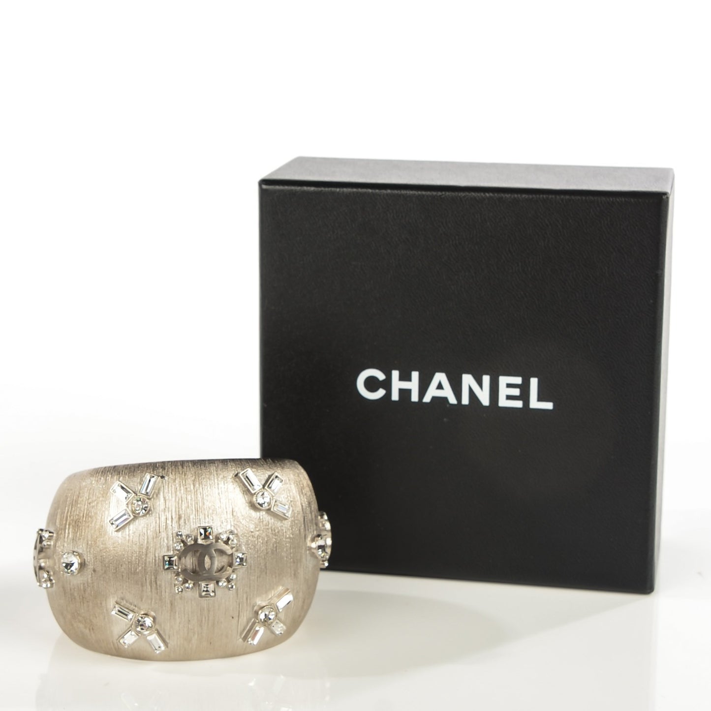 Textured Metal Crystal CC Cuff