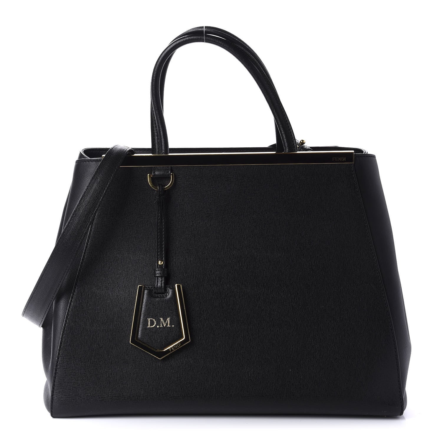 Fendi Vitello Elite Medium 2Jours Tote Black 4 of 14