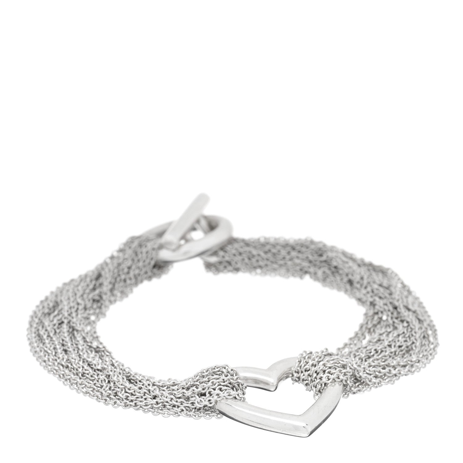 Tiffany Sterling Silver Open Heart Multi Strand Bracelet 1 of 3