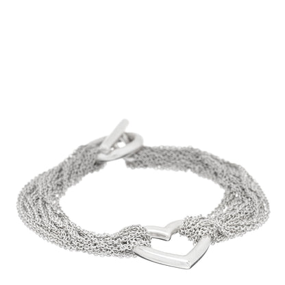 Tiffany Sterling Silver Open Heart Multi Strand Bracelet 1 of 3