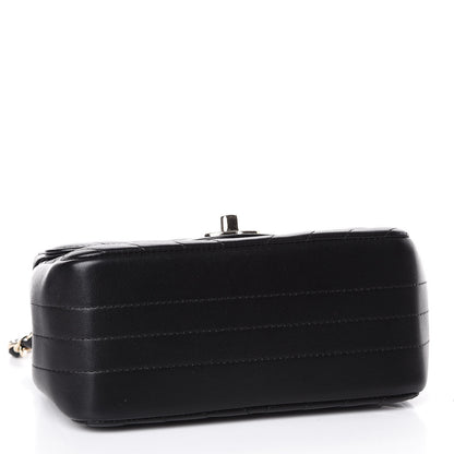 Chanel Lambskin Chevron Quilted Mini Square Flap Black 3 of 10