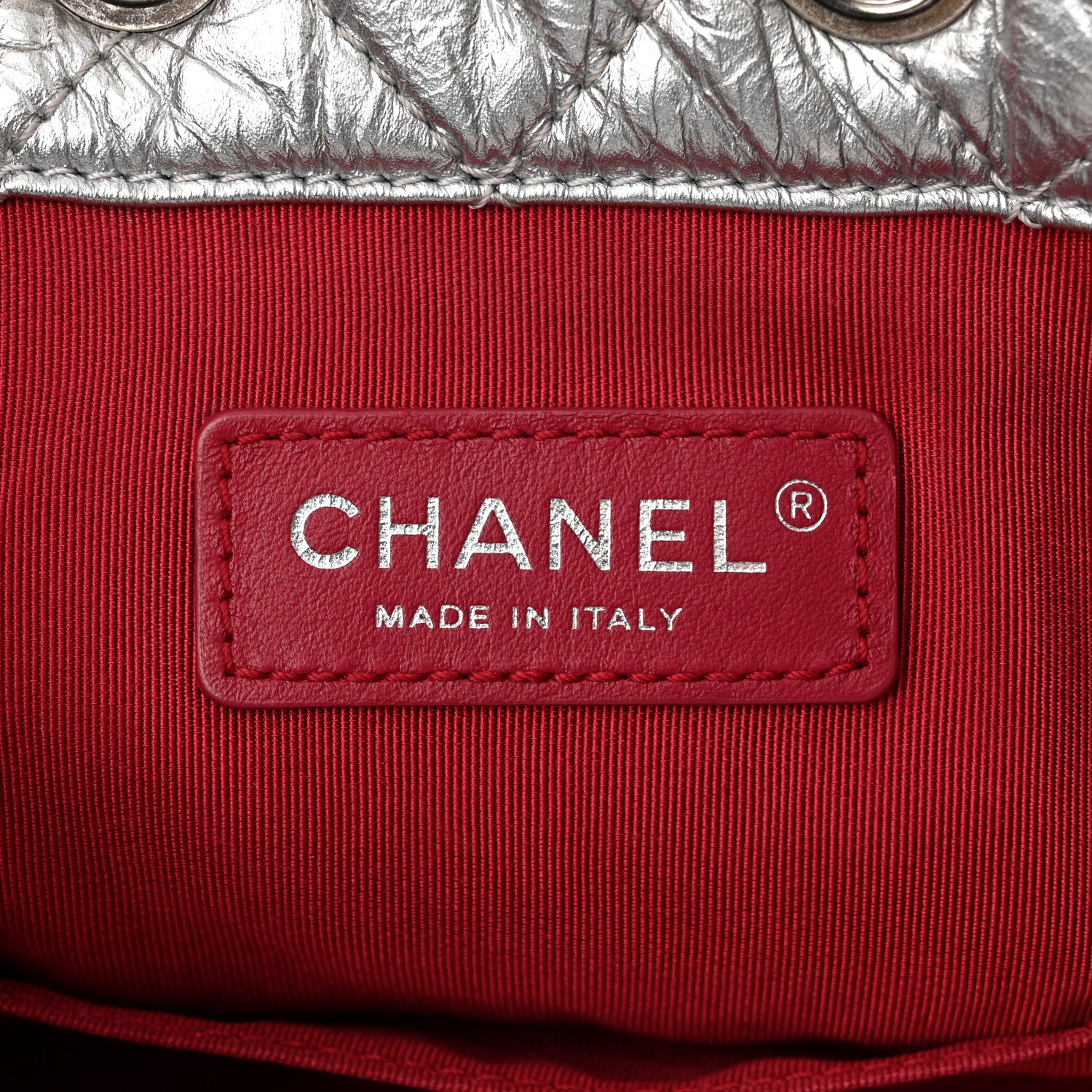 Chanel Metallic Crumpled Calfskin Quilted Small Gabrielle Backpack Silver 6 of 11