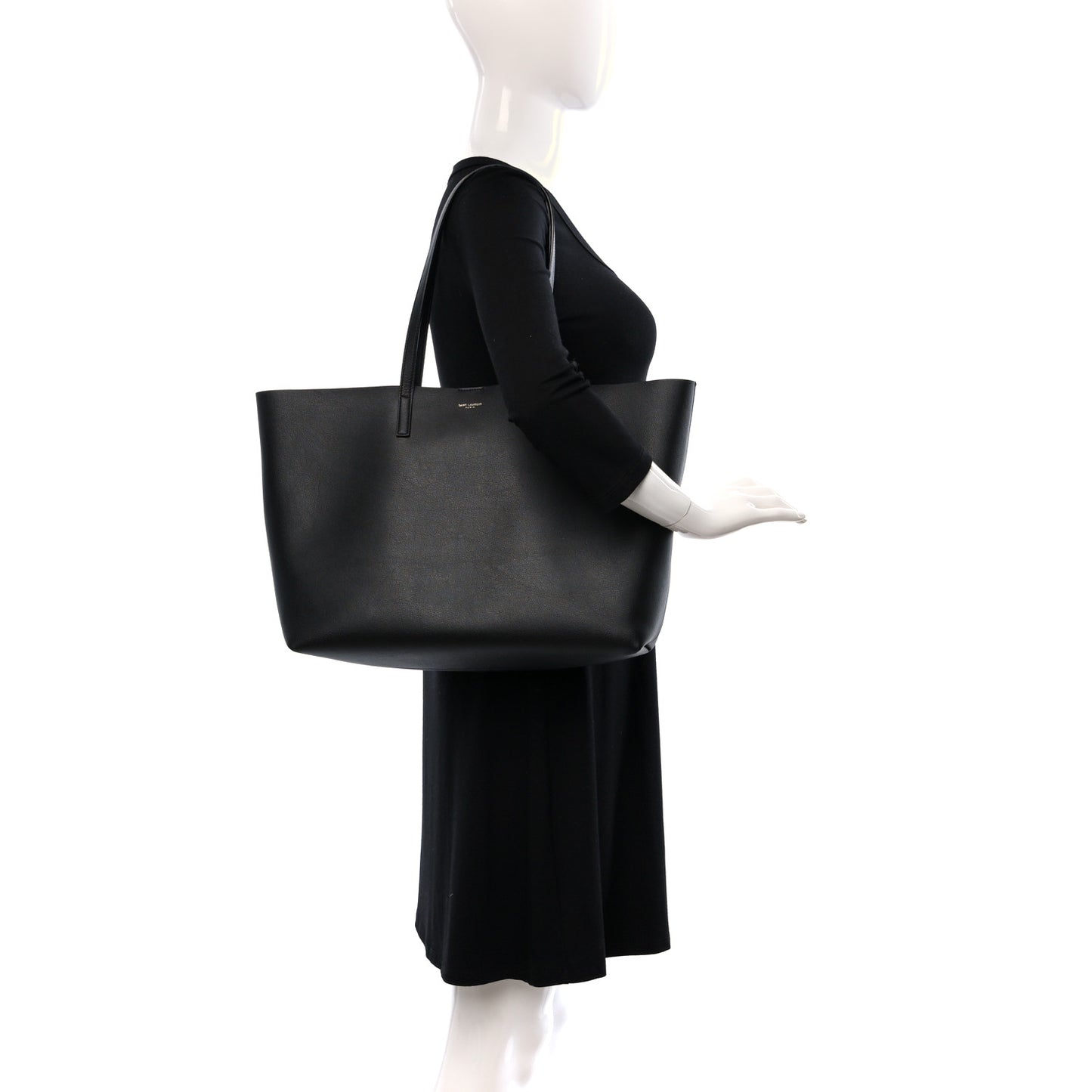 Calfskin Large Shopping Tote Black