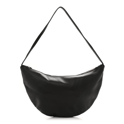 The Row Finely Grained Calfskin Small Izzy Crescent Shoulder Bag Ebony Brown 1 of 9