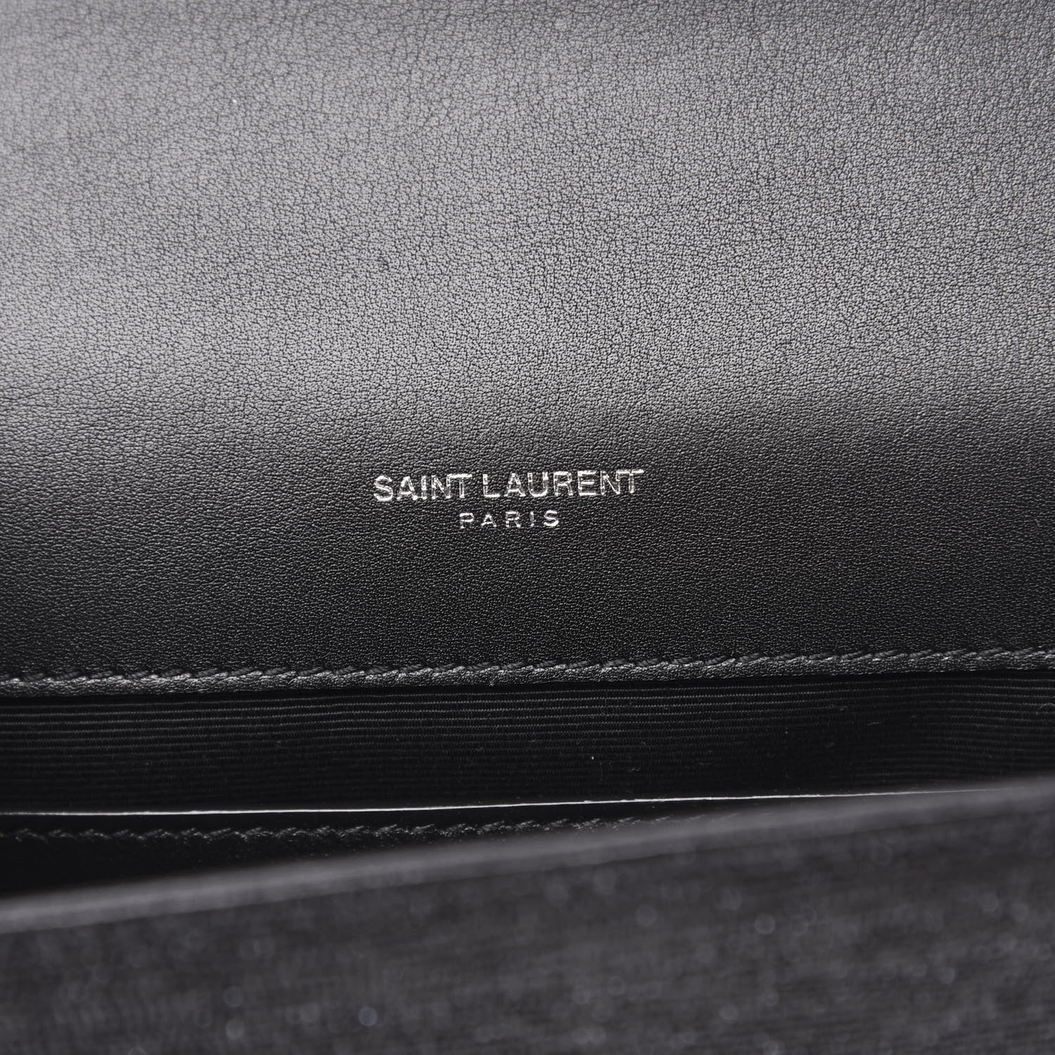 Saint Laurent Calfskin Lizard Embossed Small Classic Monogram Kate Tassel Satchel Black 6 of 9