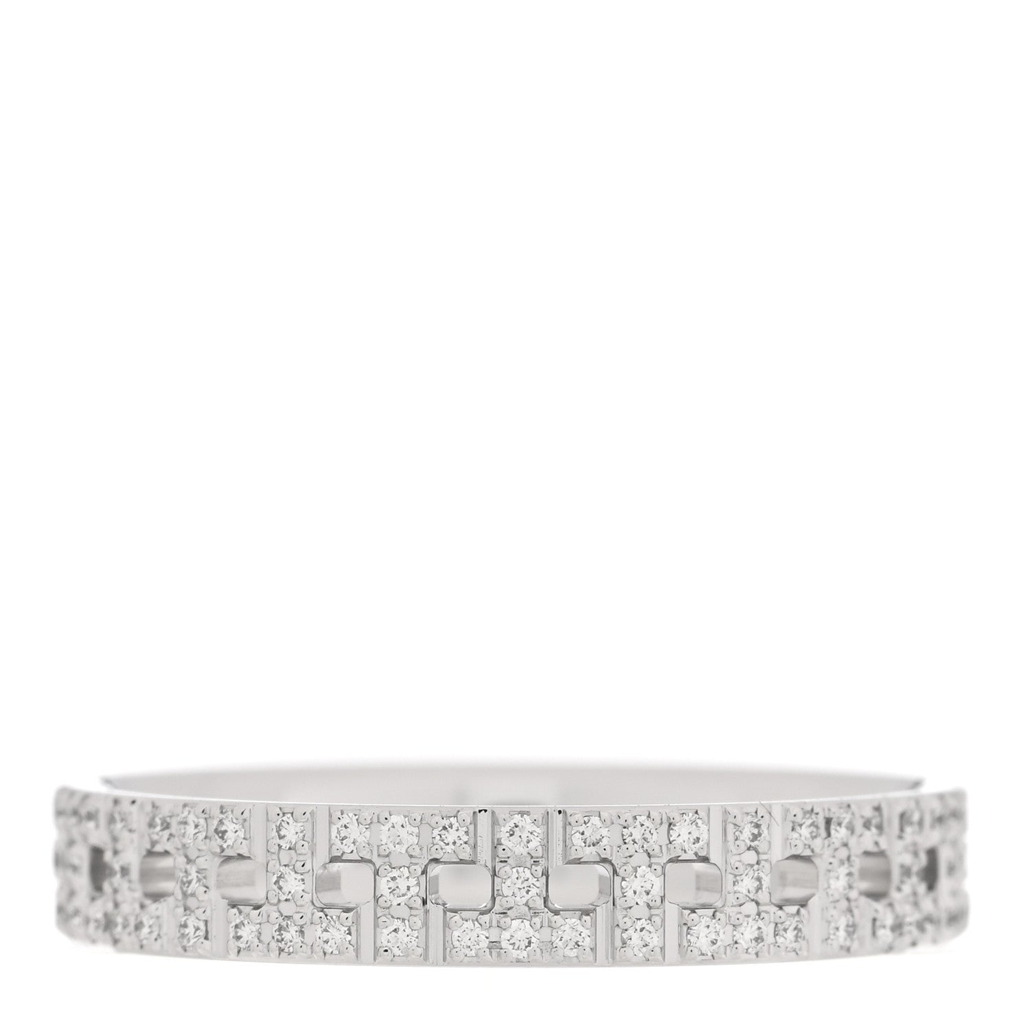 Tiffany 18K White Gold Diamond T True Narrow Band Ring 54 7 3 of 5