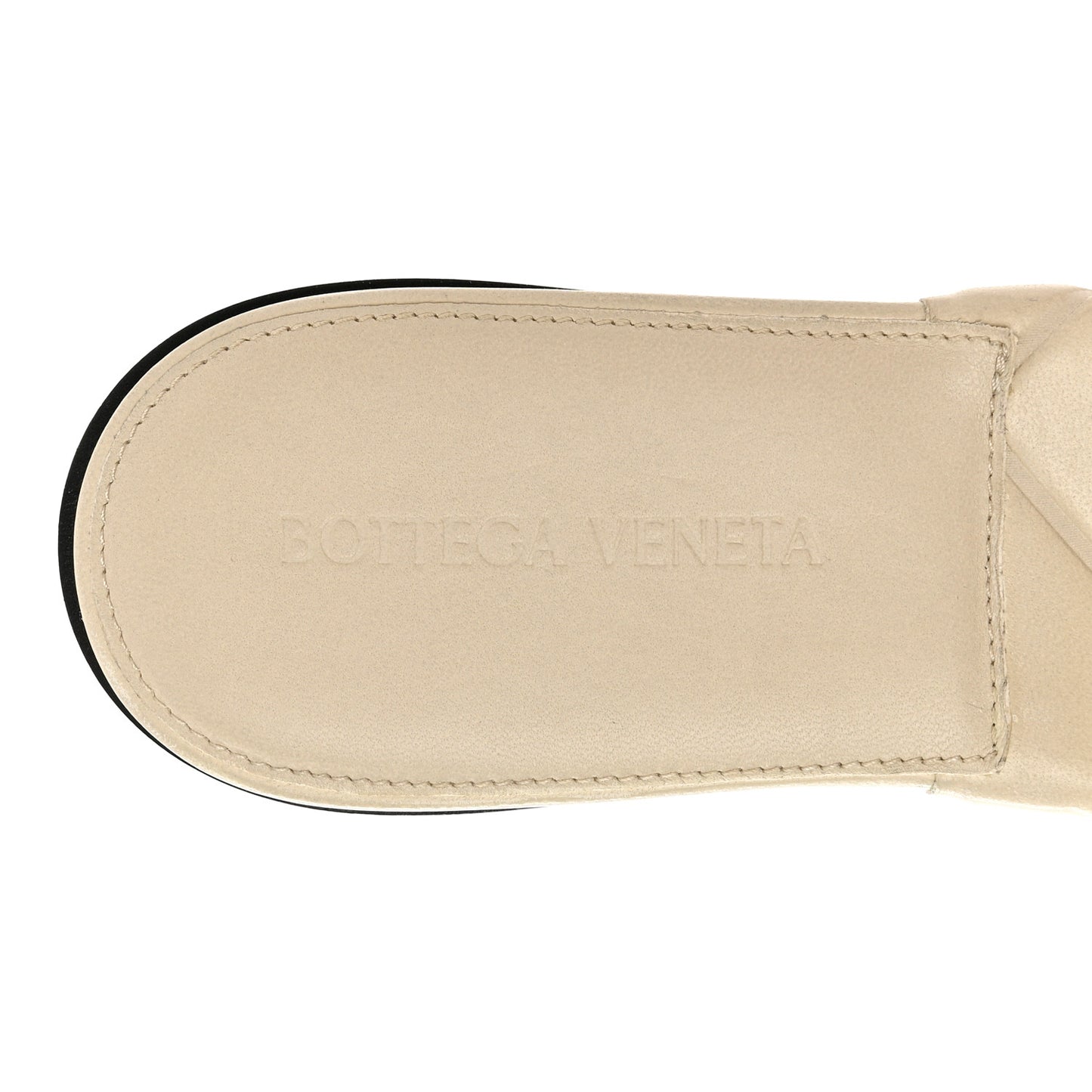Nappa Quilted Rubber Lido Flat Sandals 37.5 Sea Salt
