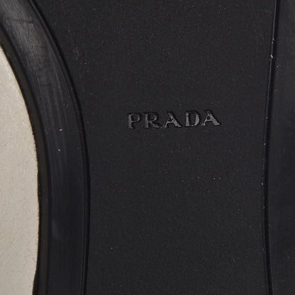 Prada Vernice Cap Toe Ballet Flats 35.5 White Black 7 of 10